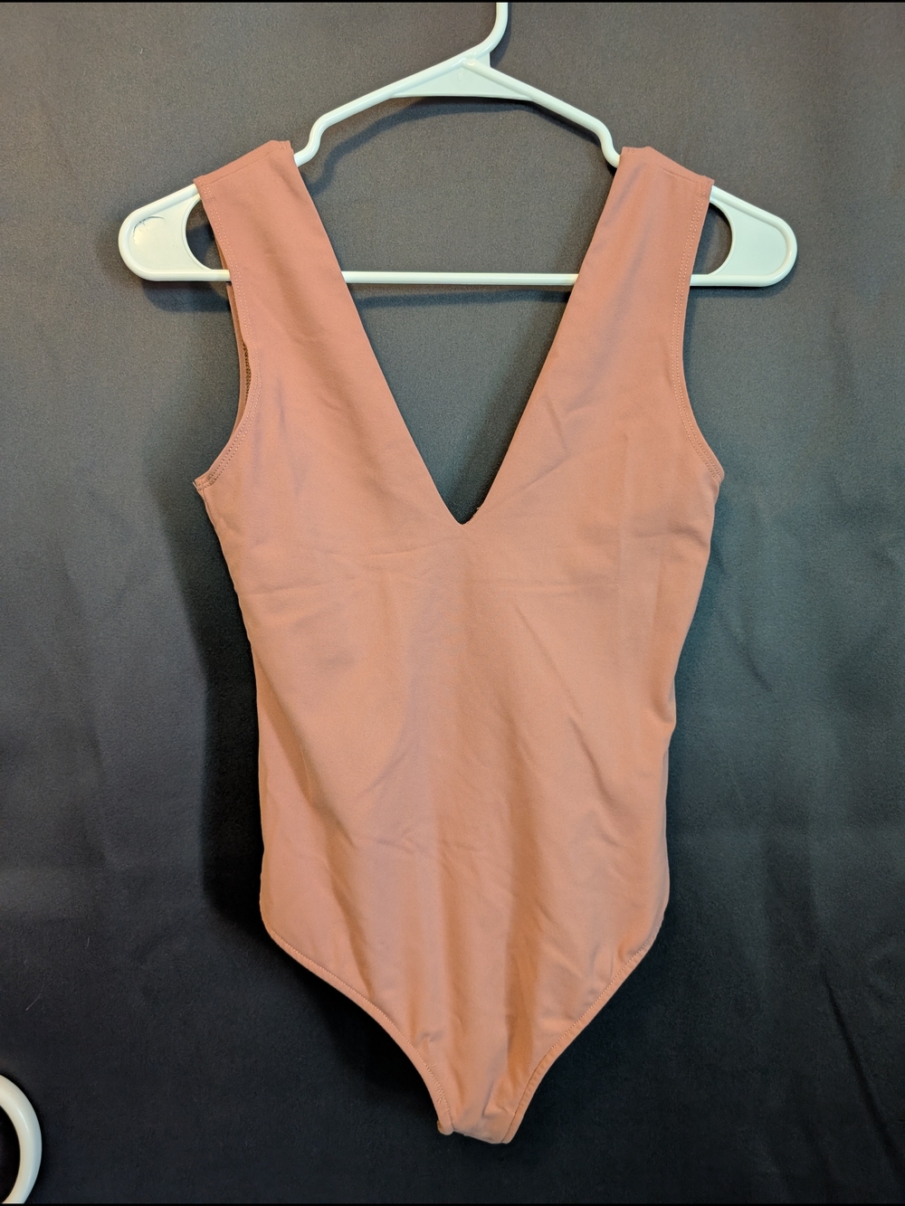 Free People V-Neck Bodysuit in Dusty Rose